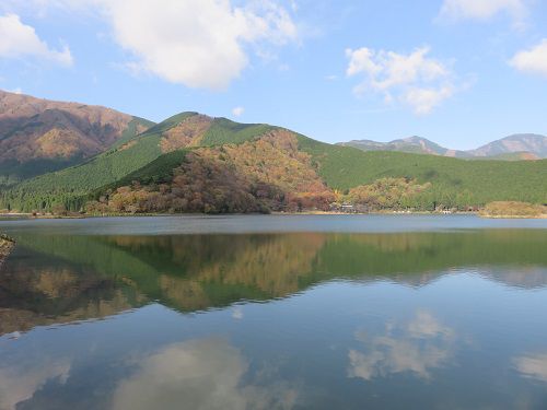 田貫湖の湖面に映る山々