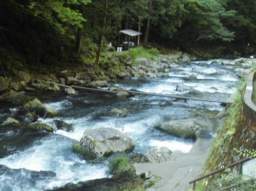 浄蓮の滝の渓流の流れ
