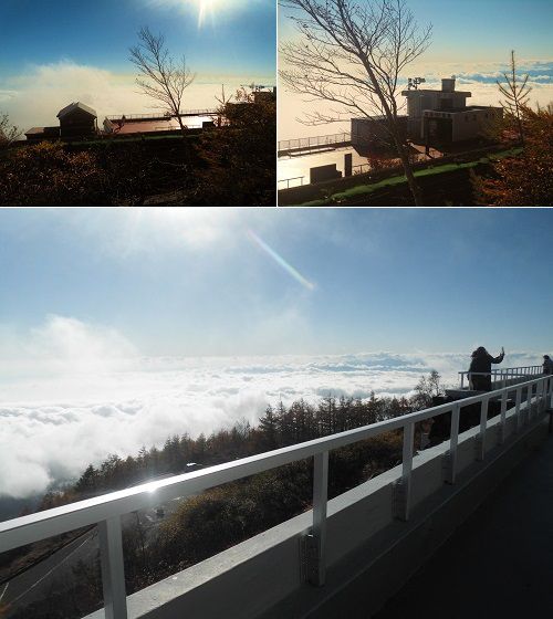 富士山表口五合目（富士宮口五合目・新五合目駐車場）の売店展望場所から眺めた一面の雲海