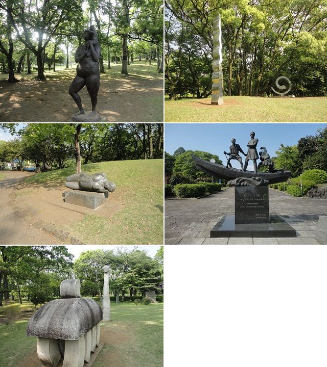 広見公園のモニュメント風景