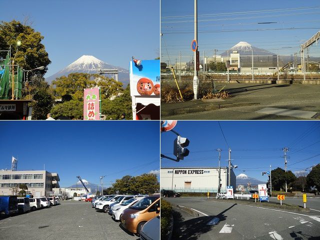 毘沙門天大祭の臨時駐車場（有料）などから眺めた富士山の数々