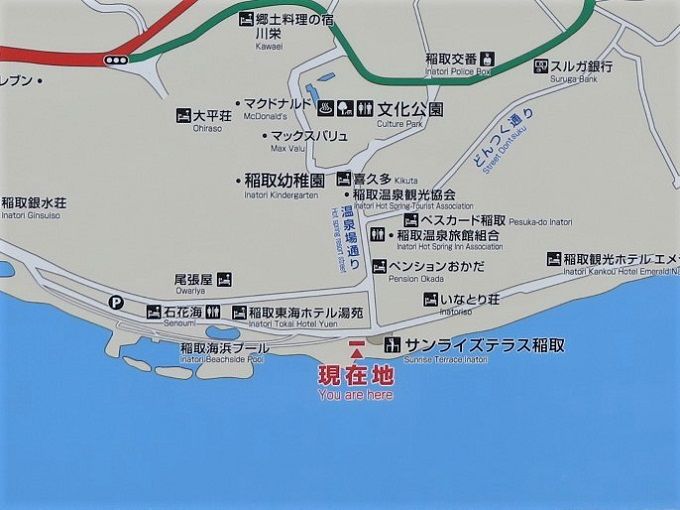 稲取池尻海岸「展望テラス」【東伊豆町】：現地位置図
