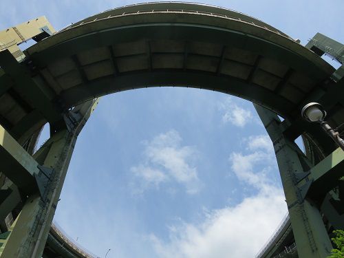 河津七滝ループ橋【河津町】：七滝高架橋と空