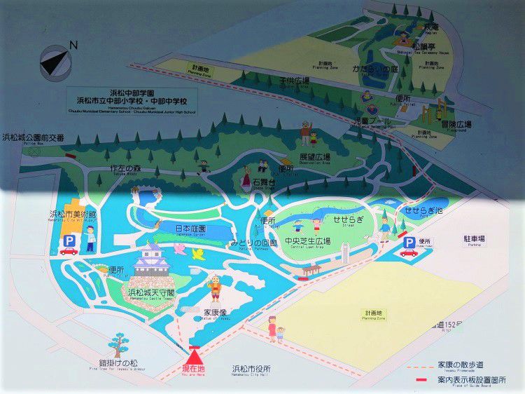 浜松城公園、紅葉【浜松市】：案内図