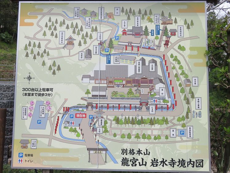 岩水寺、桜【浜松市】：境内図