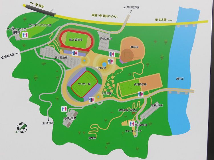 藤枝市総合運動公園、桜【藤枝市】：現地案内図