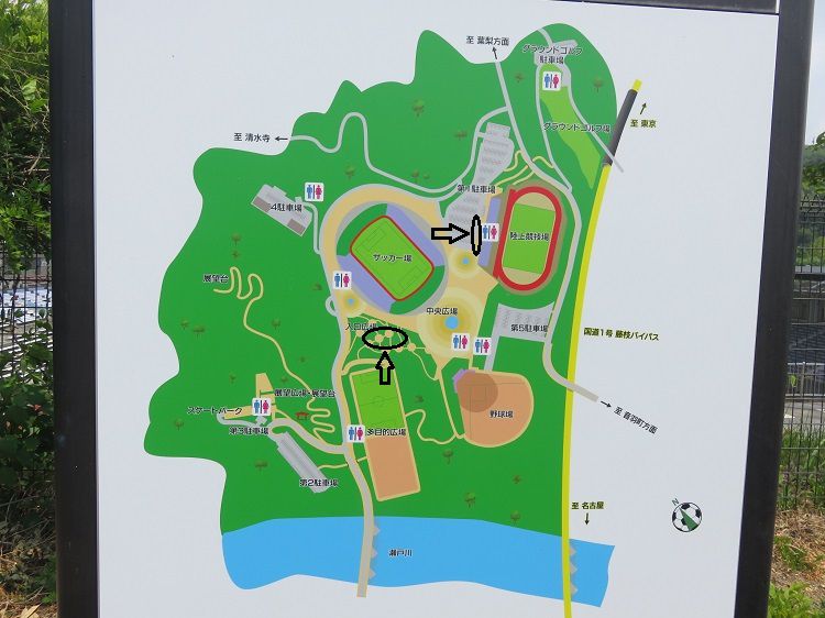 藤枝市総合運動公園、サルスベリ【藤枝市】現地案内図