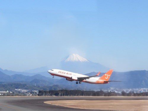 富士山静岡空港、富士山ビュー【牧之原市】：飛行機