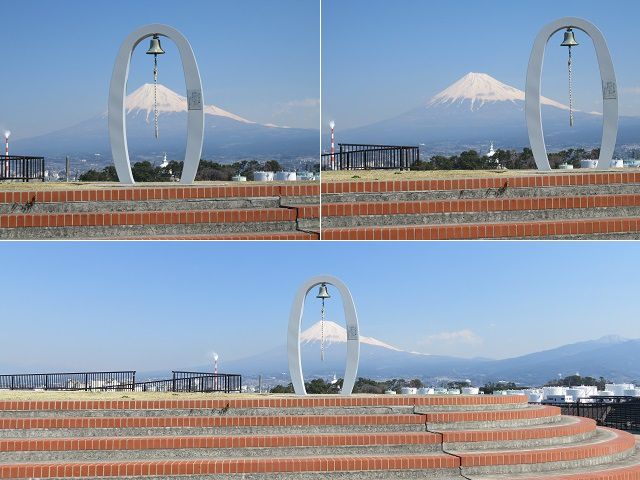 富士山ビュー：はじまりの鐘と富士山（３つ）