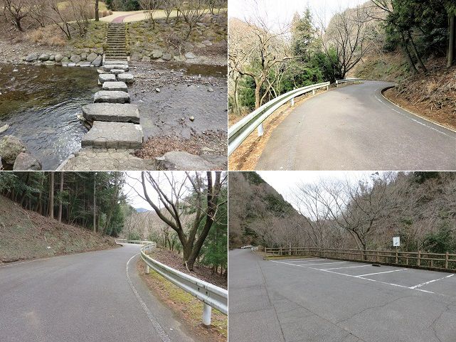 松川湖の遊歩道や駐車場