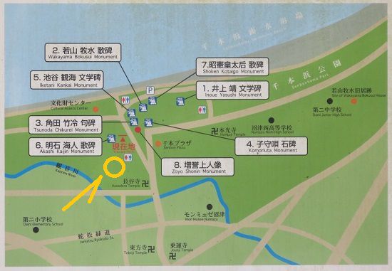 千本浜の桜位置図
