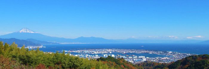 日本平にて、富士山を眺めたロケーション（清水港、愛鷹山など）