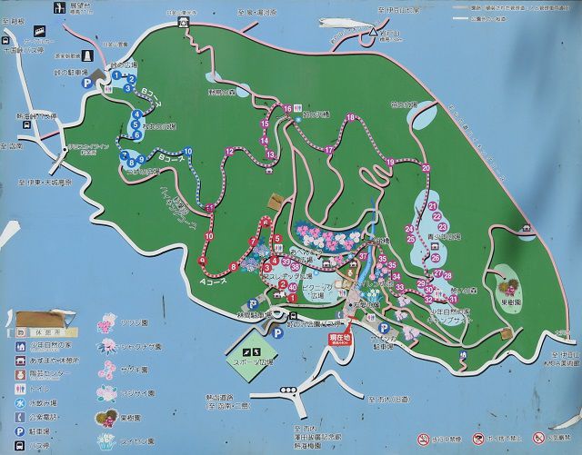 姫の沢公園現地案内図（広い敷地です）