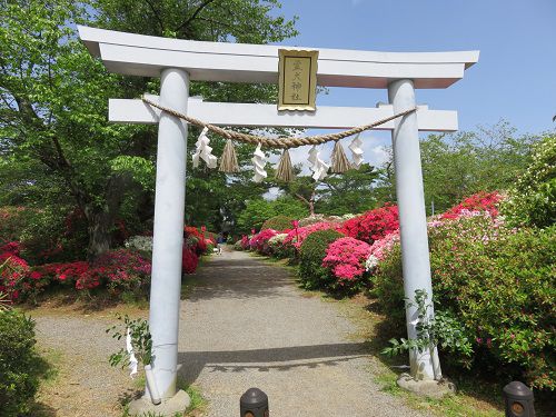 磐田市つつじ公園に鎮座する霊犬神社鳥居