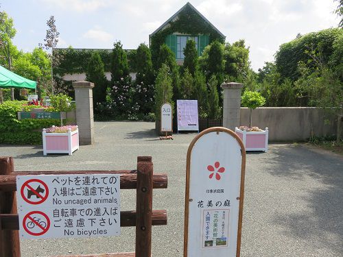 浜名湖ガーデンパークのバラ園：花の美術館への入口