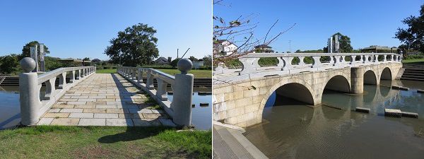 湯日川親水公園の石の橋