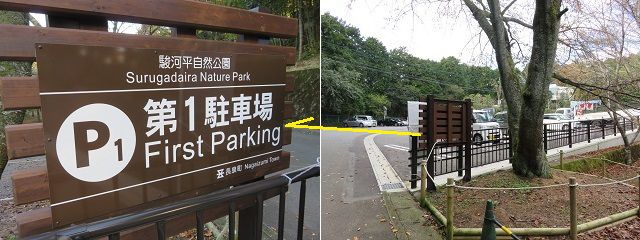 駿河平自然公園の駐車場