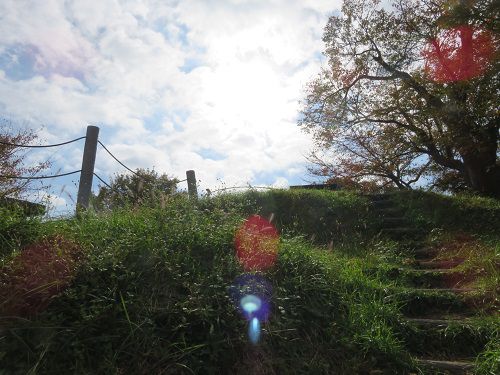 日守山公園の急傾斜の坂道