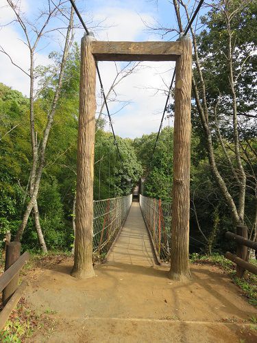 駿河平自然公園の吊り橋正面